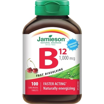Jamieson Vitamin B12 Methylcobalamin 1,000 mcg Fast Dissolving Sublingual Tablets 100 ea, $0.17/1ea