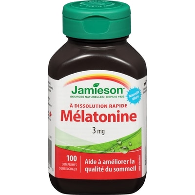 Jamieson Mélatonine 3 mg Comprimés à dissolution rapide 100 ea, 0,13 $/1ch