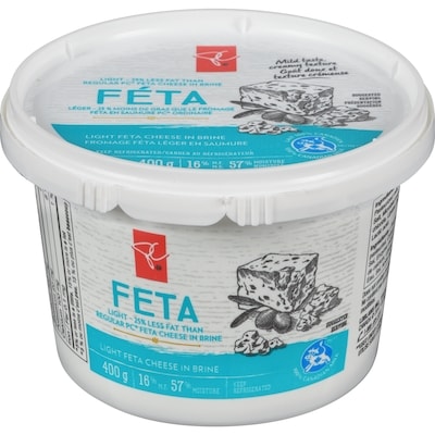 President's Choice Light Feta In Brine 400 g, $2.75/100g
