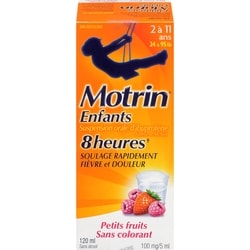 Motrin Suspension orale pour le soulagement de la fièvre et de la douleur pour enfants 120 ml, 9,99 $/100ml