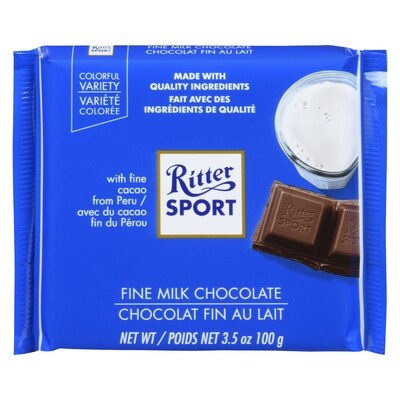 Ritter Sport Milk Chocolate 100 g, $3.79/100g