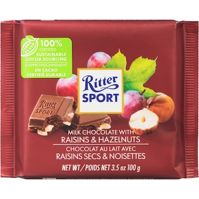 Ritter Sport Chocolate with Raisin & Hazelnut 100 g, $3.50/100g