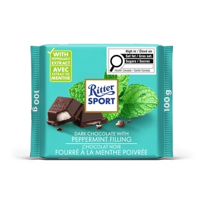 Ritter Sport Dark Chocolate with Peppermint Filling 100 g, $4.99/100g