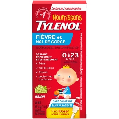 Tylenol Gouttes sans colorant pour nourrissons 24 ml, 45,79 $/100ml