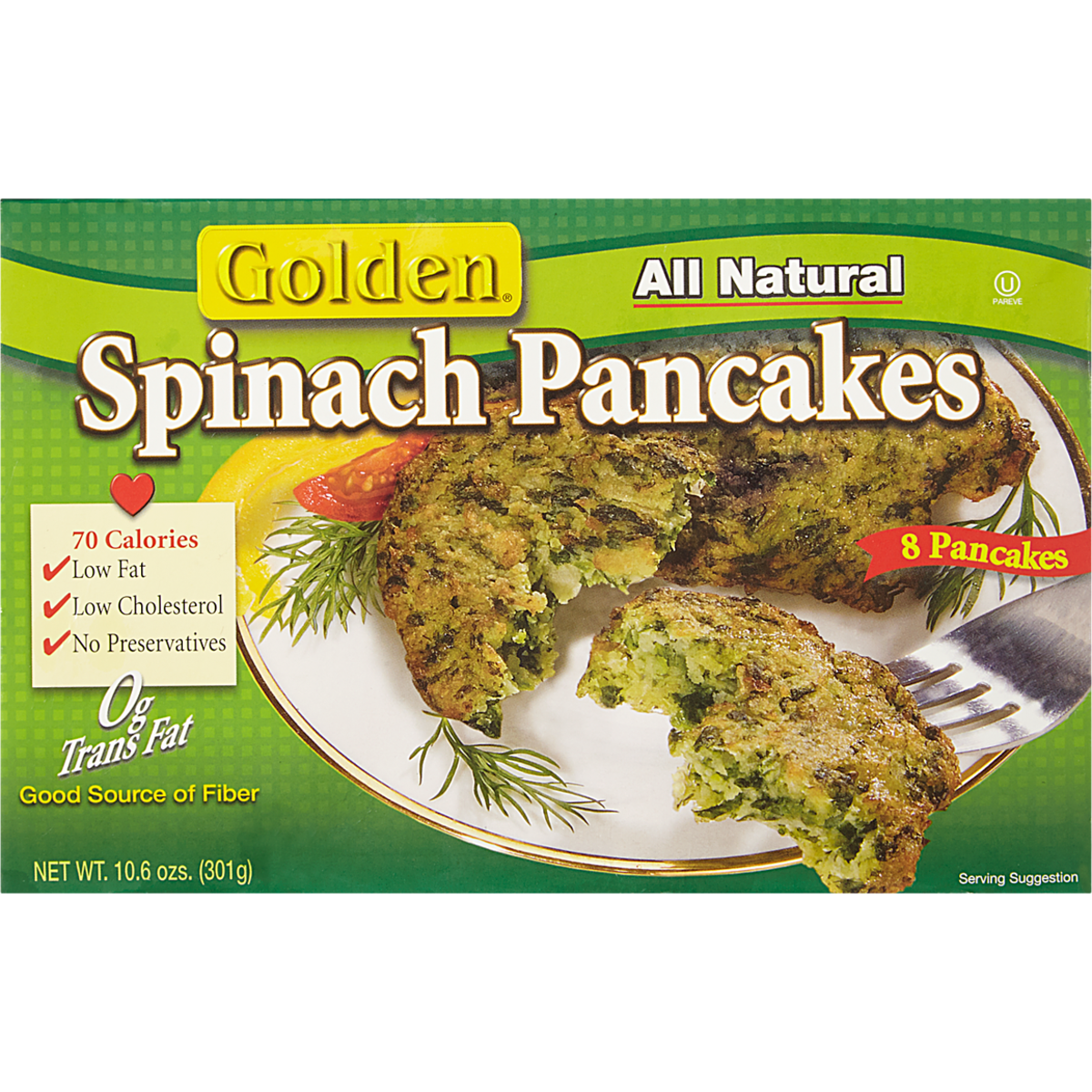 Golden Kosher Spinach Pancakes 301 g, $2.32/100g