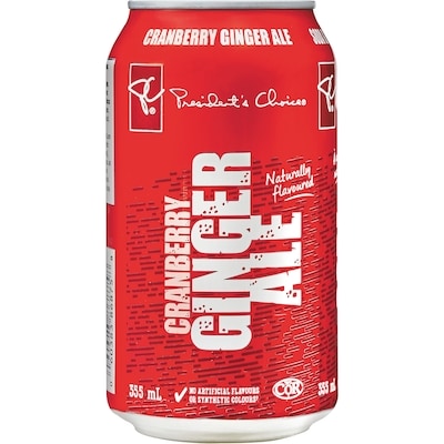 President's Choice Cranberry Ginger Ale 12x355.0 ml, $0.15/100ml