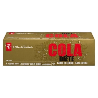 le Choix du Président Cola diète faible en sodium et sans caféine 12x355.0 ml, 0,15 $/100ml