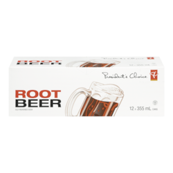 President's Choice Old-Fashioned Style Root Beer Soda 12x355.0 ml, $0.15/100ml