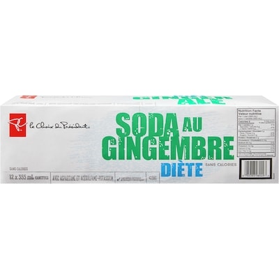 Soda au gingembre diète, 12 canettes