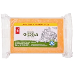 le Choix du Président Bloc de fromage Cheddar Mi-fort, Format Club 500 g, 3,00 $/100g