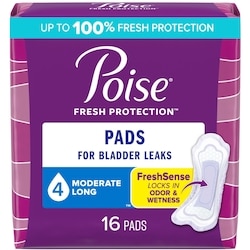Postpartum Incontinence Pads, Moderate Absorbency, Long, 16 Count