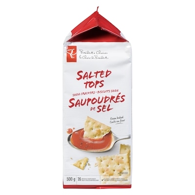 le Choix du Président Biscuits soda saupoudrés de sel 500 g, 0,66 $/100g