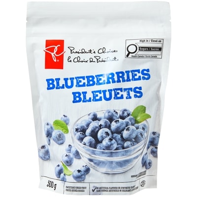 President's Choice Blueberries, Sweetened Dried Fruit 500 g, $4.00/100g