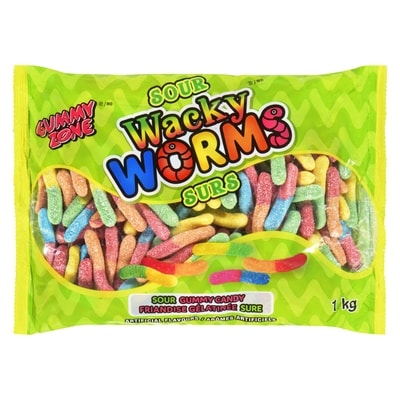 Gummy Zone Friandise surette en forme de super vers 1 kg, 0,68 $/100g
