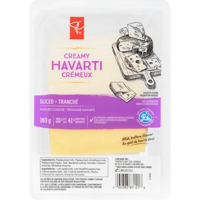 President's Choice Creamy Havarti Cheese Slices 160 g, $4.69/100g