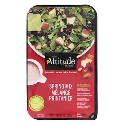 Fresh Attitude Spring Mix Salad with Toppings Family Sized 342 g, $2.19/100g