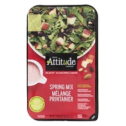 Attitude Fraîche Salade mélange printanier avec garnitures format familial 342 g, 2,34 $/100g