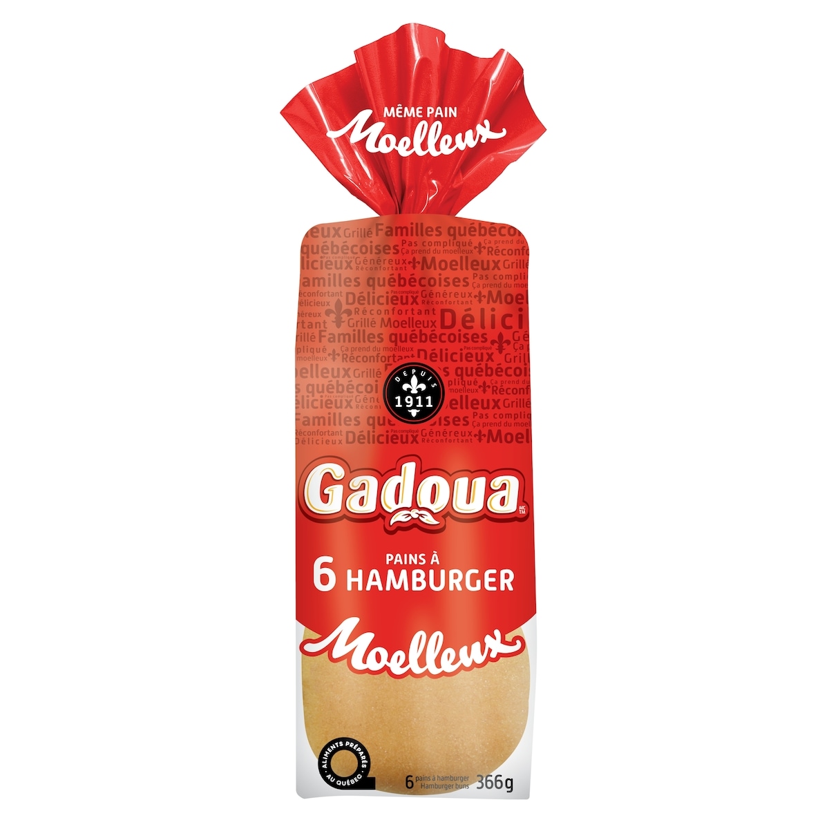 Gadoua Hamburger 6 Buns 366 g, $1.06/100g