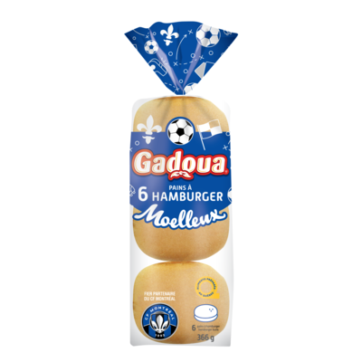 Gadoua Hamburger 6 Buns 366 g, $1.09/100g