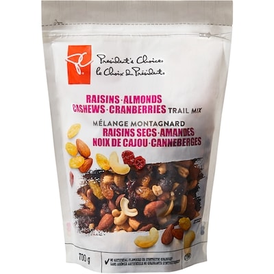President's Choice Raisins Almonds Cashews Cranberries Trail Mix 700 g, $2.71/100g