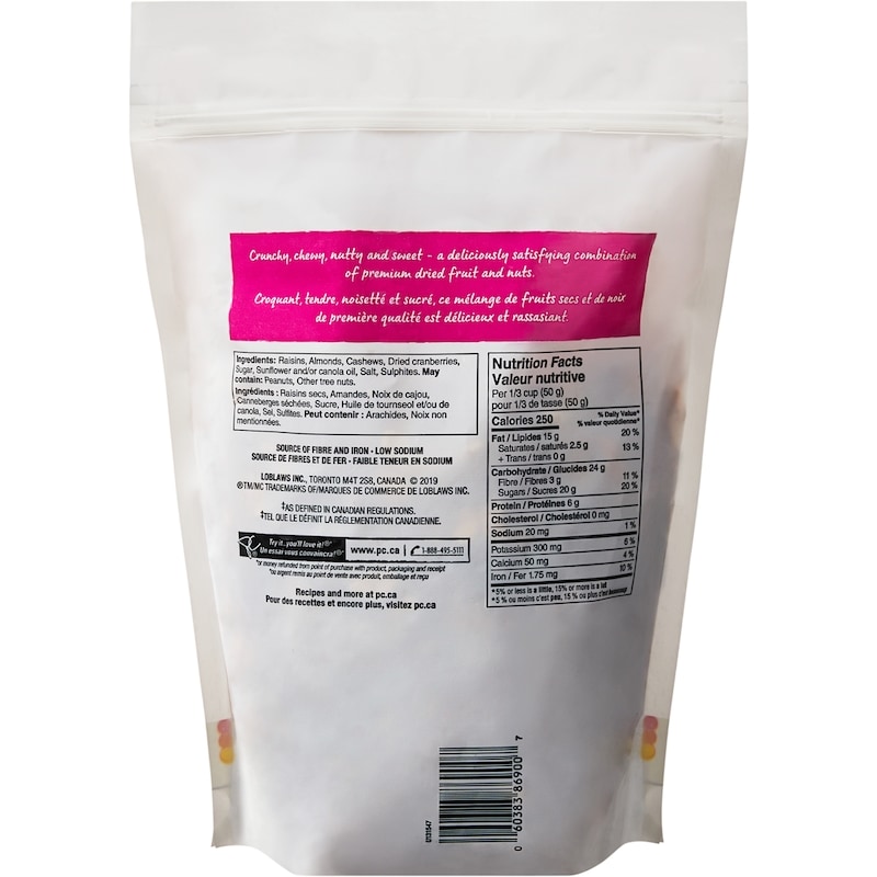 Raisins Almonds Cashews Cranberries Trail Mix