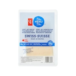 PC Menu Bleu Tranches de fromage suisse léger 150 g, 4,00 $/100g