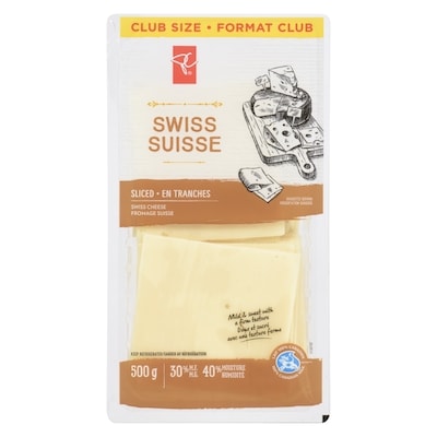 le Choix du Président Fromage Suisse Tranché 30 % M.G. Format Club 500 g, 3,10 $/100g