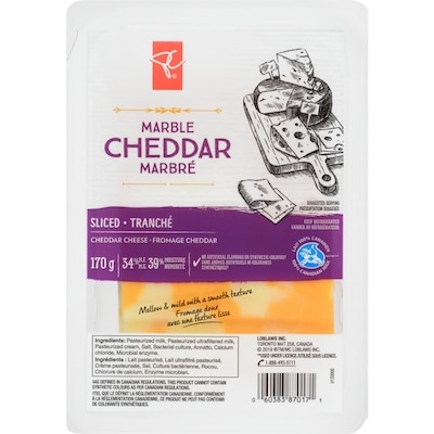 President's Choice Sliced Marble Cheddar Cheese 170 g, $4.41/100g