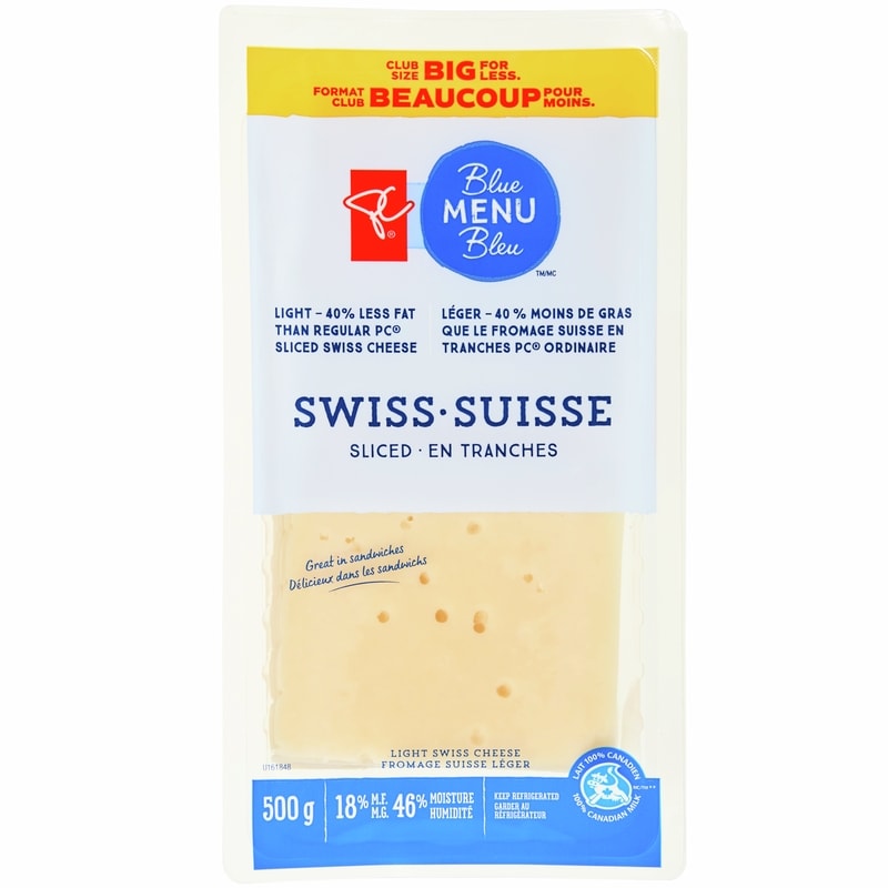 Light Swiss Cheese Slices Club Size