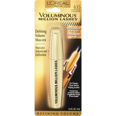 L'Oreal Paris Voluminous Million Lashes Mascara, Blackest Black 10 ml, $150.00/100ml