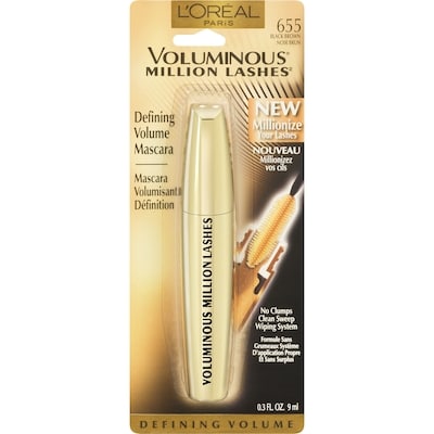 L'Oreal Paris Voluminous Million Lashes Mascara, Black Brown 10 ml, $150.00/100ml