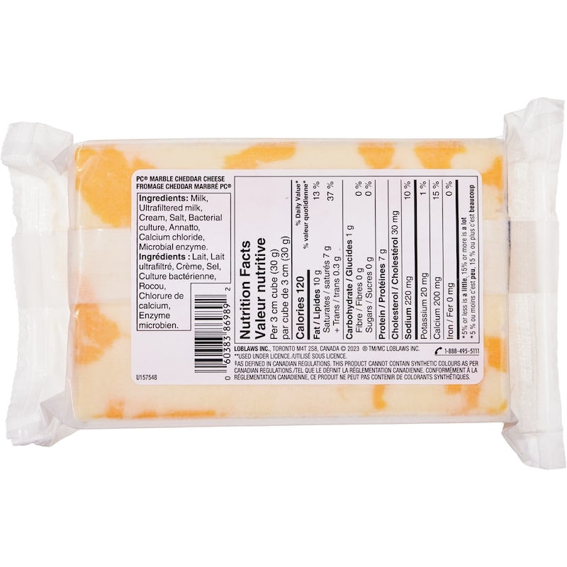 Marble Cheddar Cheese Block, Club Size