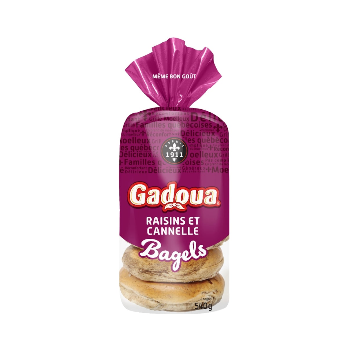 Gadoua Cinnamon Raisin Bagels 6x90.0 g, $0.81/100g