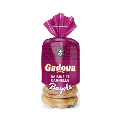 Gadoua Bagels aux raisins et à la cannelle 6x90.0 g, 0,72 $/100g
