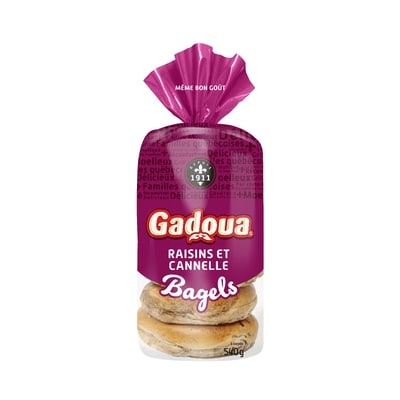 Gadoua Bagels aux raisins et à la cannelle 6x90.0 g, 0,98 $/100g