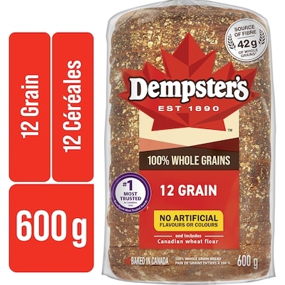 Dempster 100% Whole Grains 12 Grain Bread 600 g, $0.92/100g