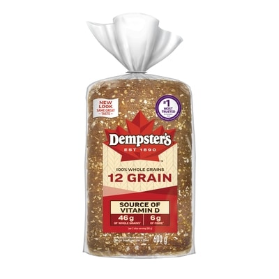 Dempster’s Pain à 100 % de grains entiers aux 12 céréales 600 g, 0,83 $/100g