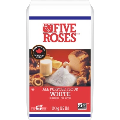 Five Roses Farine tout usage format Club 10 kg, 0,12 $/100g