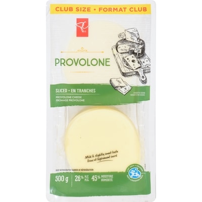 President's Choice Sliced Provolone Cheese, Club Pack 500 g, $3.10/100g
