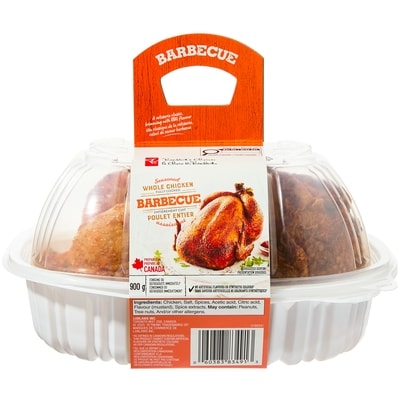 President's Choice Barbecue Seasoned Fully Cooked Whole Chicken 900 g, $1.11/100g