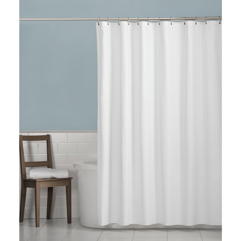 Microfiber Shower Curtain Liner, White