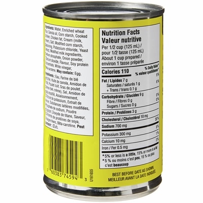 Soupe condensée crème de poulet 