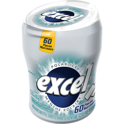 Wrigley's Excel Polar Ice Flavoured Sugar Free Chewing Gum, 60 Pieces, Case of 6 6x83.0 g, $5.02/100g