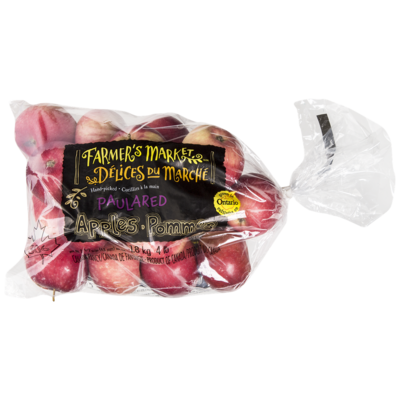 Farmer's Market Paula Red Apples, 4 lb Bag 1.81 kg, $0.44/100g