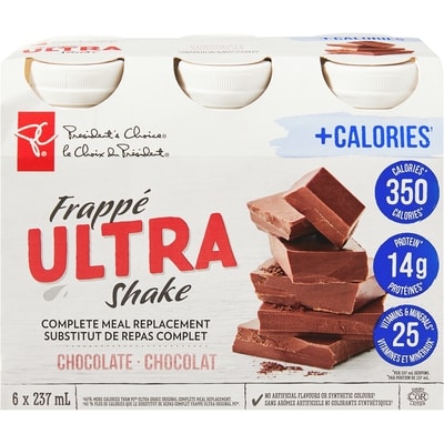 President's Choice Ultra Shake, Chocolate  6x237.0 ml, $1.02/100ml