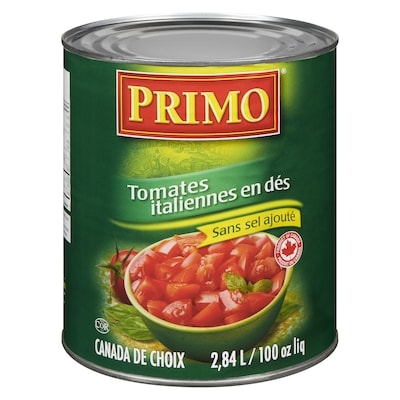 Primo Tomates en dés 2.84 l, 0,32 $/100ml
