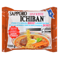 Sapporo Ichiban Japanese Style Noodles, Beef 100 g, $1.25/100g