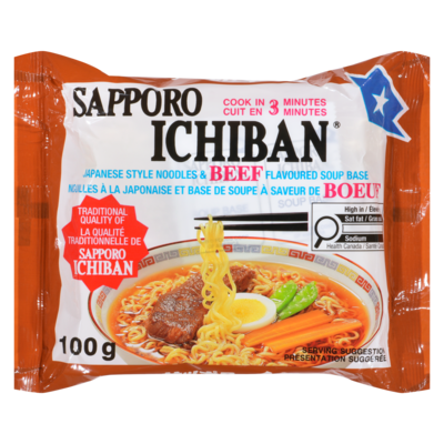 Sapporo Ichiban Japanese Style Noodles, Beef 100 g, $1.29/100g