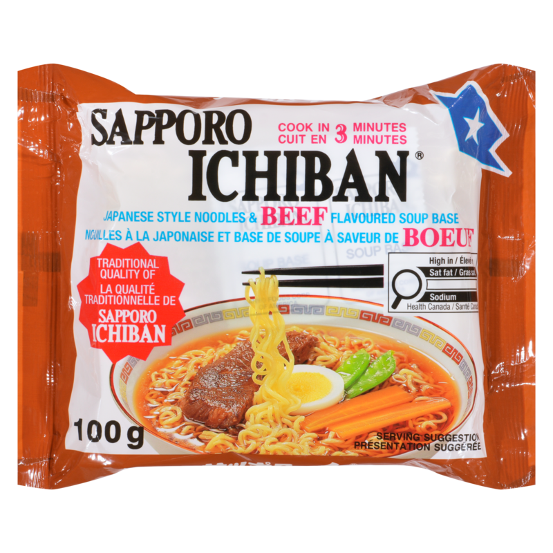 Sapporo Ichiban Japanese Style Noodles, Beef - 100 g | Your