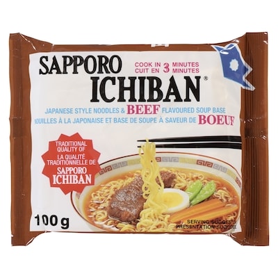 Sapporo Ichiban Japanese Style Noodles, Beef 100 g, $1.40/100g